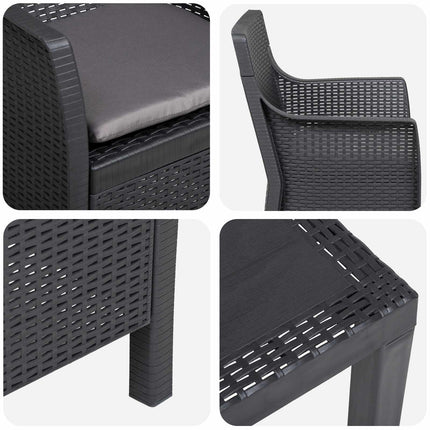 Lounge sæt med pude 3 pcs Antracit PP