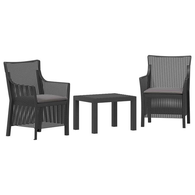Lounge sæt med pude 3 pcs Antracit PP