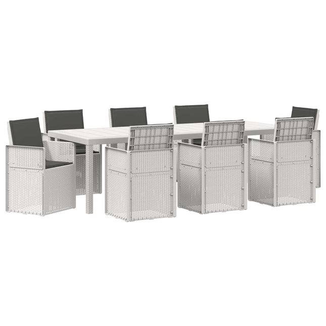 Have Spisebordssæt 9 stk. Hvid og antracit PP