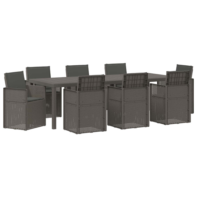 Have Spisebordssæt 9 stk. Lysegrå og antracit PP