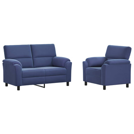 Sofa Sæt 2 pcs Politi blå Fløjl