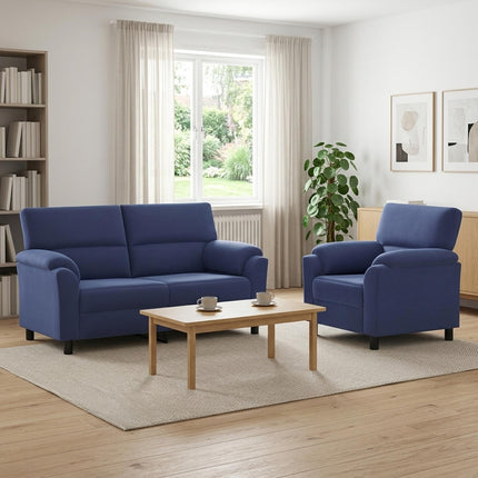 Sofa Sæt 2 pcs Politi blå Fløjl