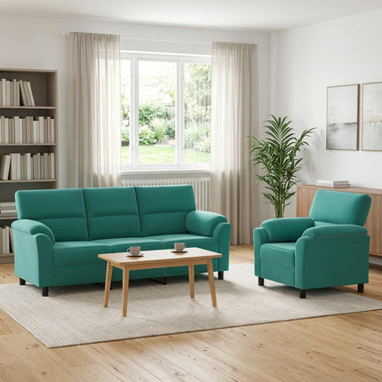 Sofa Sæt 2 pcs Turkis Fløjl