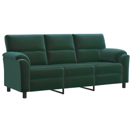 Sofa Sæt 3 pcs Mørkegrøn Fløjl