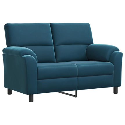 Sofa Sæt 3 pcs Blå Fløjl