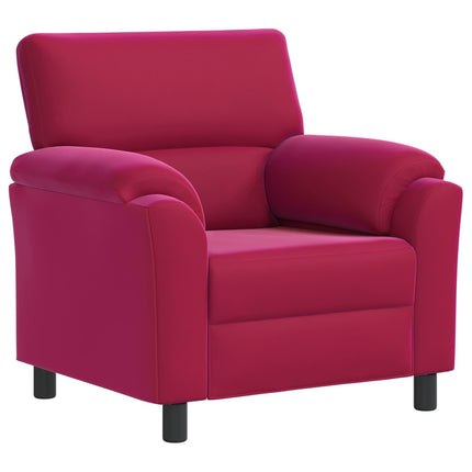 Sofa Sæt 3 pcs Vinrød Fløjl