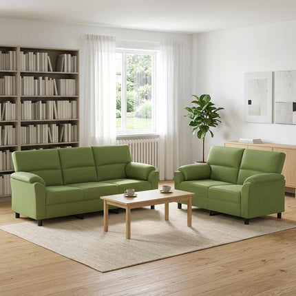 Sofa Sæt 2 pcs Lys grøn Fløjl