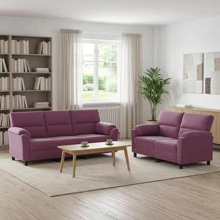 Sofa Sæt 2 pcs Lilla Fløjl