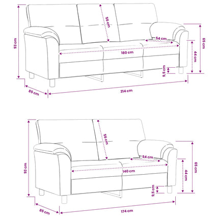 Sofa Sæt 2 pcs Lilla Fløjl