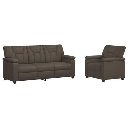 Sofa Sæt 2 pcs Grå Kunstlæder
