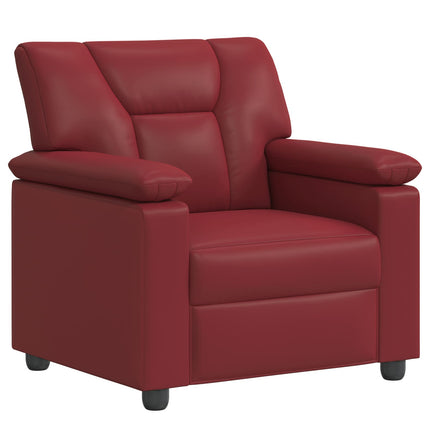 Sofa Sæt 3 pcs Vinrød Kunstlæder