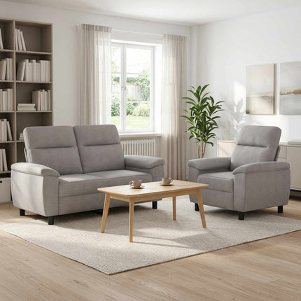 Sofa Sæt 2 pcs Skygrå Stof