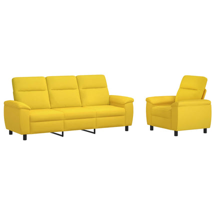 Sofa Sæt 2 pcs Lys Gul Stof
