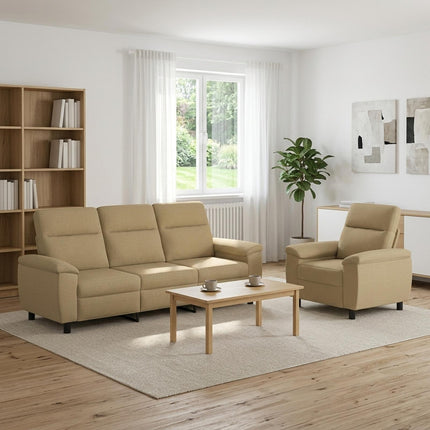 Sofa Sæt 2 pcs Lys Brun Stof