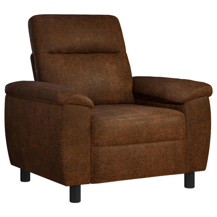 Sofa Sæt 2 stk. Brun Faux Suede Læder
