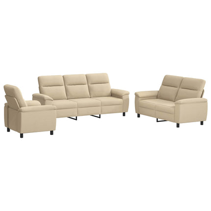 Sofa Sæt 3 pcs Cremefarvet Stof