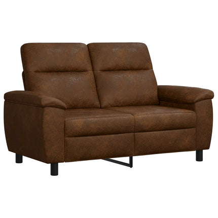 Sofa Sæt 3 pcs Brun Faux Suede Læder