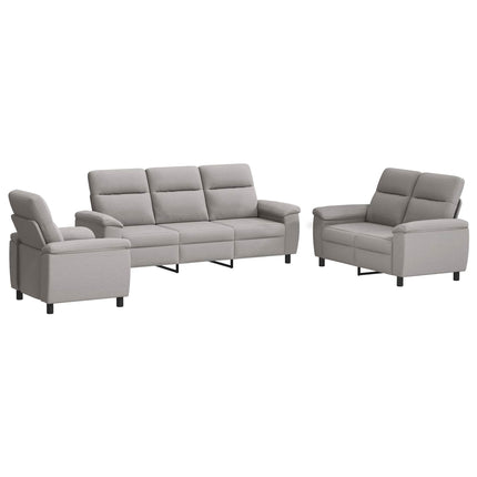 Sofa Sæt 3 pcs Skygrå Stof