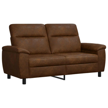 Sofa Sæt 3 pcs Brun Faux Suede Læder
