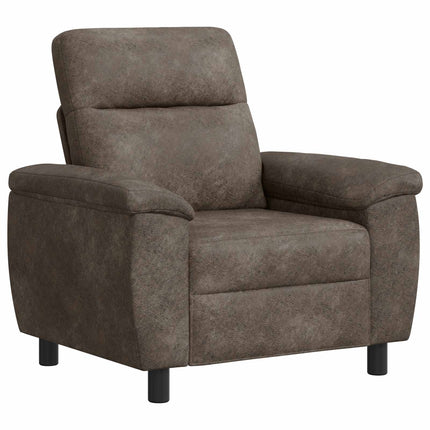 Sofa Sæt 3 pcs Mørkegrå Faux Suede Læder