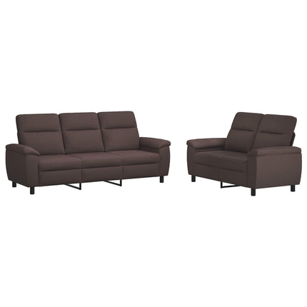 Sofa Sæt 2 pcs Mørk Brun Stof