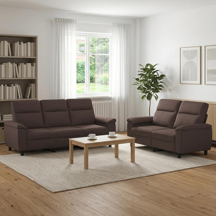 Sofa Sæt 2 pcs Mørk Brun Stof
