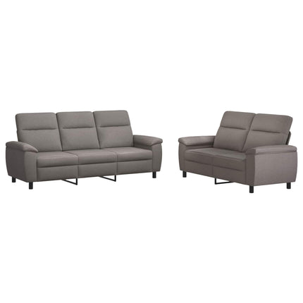 Sofa Sæt 2 pcs Gråbrun Stof