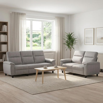 Sofa Sæt 2 pcs Skygrå Stof