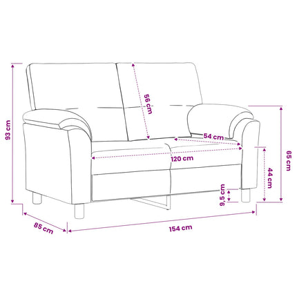 Sofa Turkis 154 x 85 x 93 cm Fløjl