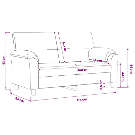 Sofa Lysegrå 174 x 85 x 93 cm Fløjl