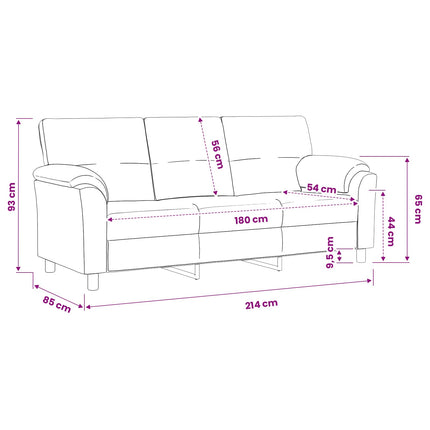 Sofa Lys grøn 214 x 85 x 93 cm Fløjl