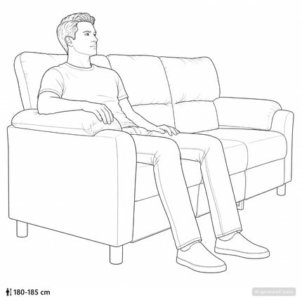 Sofa Cremefarvet 214 x 85 x 93 cm Fløjl