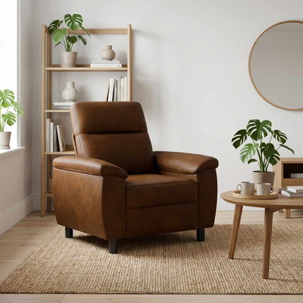 Sofa Brun 95 x 90 x 95 cm Faux Suede Læder