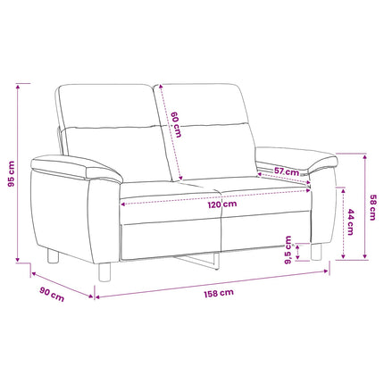 Sofa Lysegrå 158 x 90 x 95 cm Faux Suede Læder