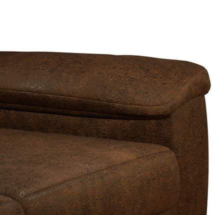 Sofa Brun 214 x 90 x 95 cm Faux Suede Læder