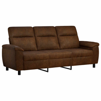 Sofa Brun 214 x 90 x 95 cm Faux Suede Læder