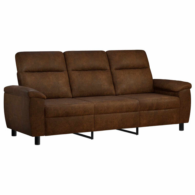 Sofa Brun 214 x 90 x 95 cm Faux Suede Læder