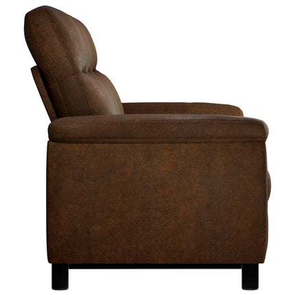 Sofa Brun 214 x 90 x 95 cm Faux Suede Læder