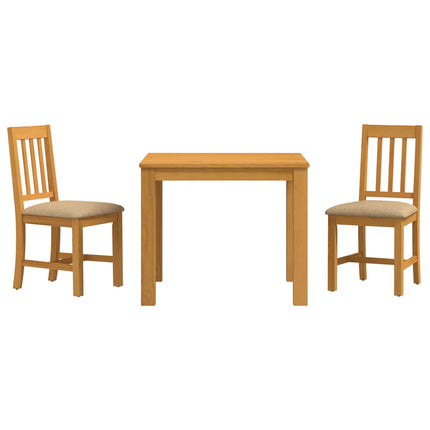 Spisestuesæt 3 stk. Beige Massivt Eg Træ