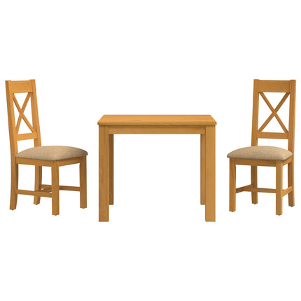 Spisestuesæt 3 stk. Beige Massivt Eg Træ