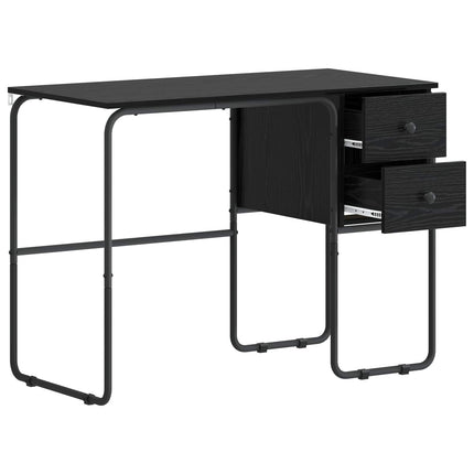 Skrivebord med opbevaring Sort eg 100 x 50 x 75 cm