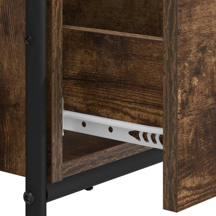 Skrivebord med opbevaring Røget eg 100 x 50 x 75 cm