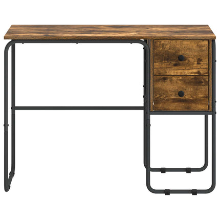 Skrivebord med opbevaring Røget eg 100 x 50 x 75 cm