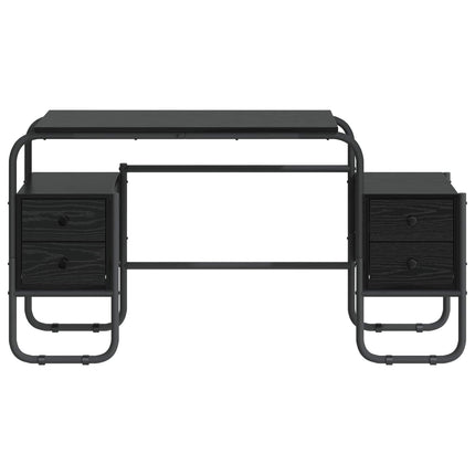 Skrivebord med opbevaring Sort eg 145 x 50 x 75 cm