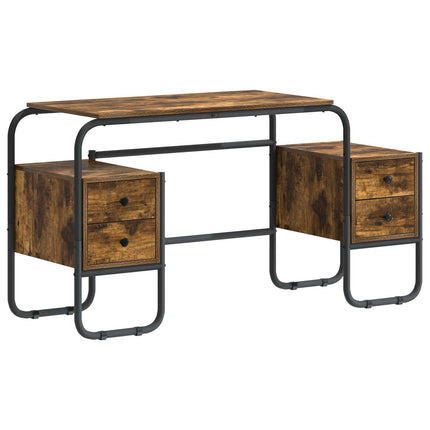 Skrivebord med opbevaring Røget eg 145 x 50 x 75 cm