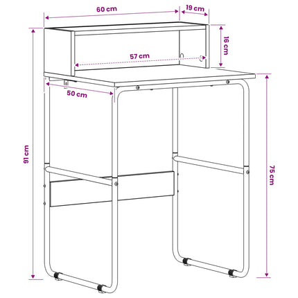 Skrivebord med opbevaring Egetræ 60 x 50 x 91 cm
