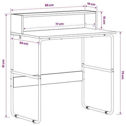 Skrivebord med opbevaring Egetræ 80 x 50 x 91 cm