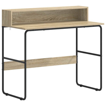 Skrivebord med opbevaring Sonoma-eg 100 x 50 x 91 cm