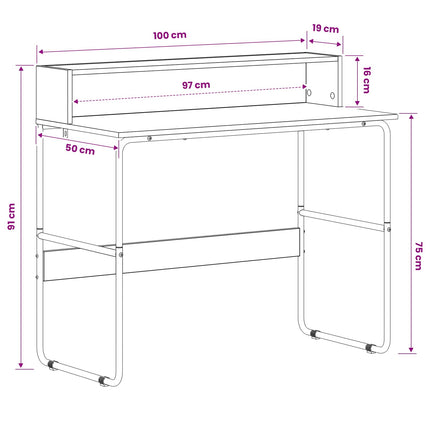 Skrivebord med opbevaring Egetræ 100 x 50 x 91 cm
