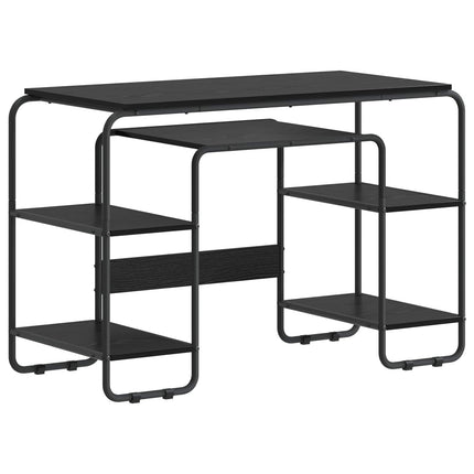 Skrivebord med opbevaring Sort eg 113,5 x 52 x 75,5 cm